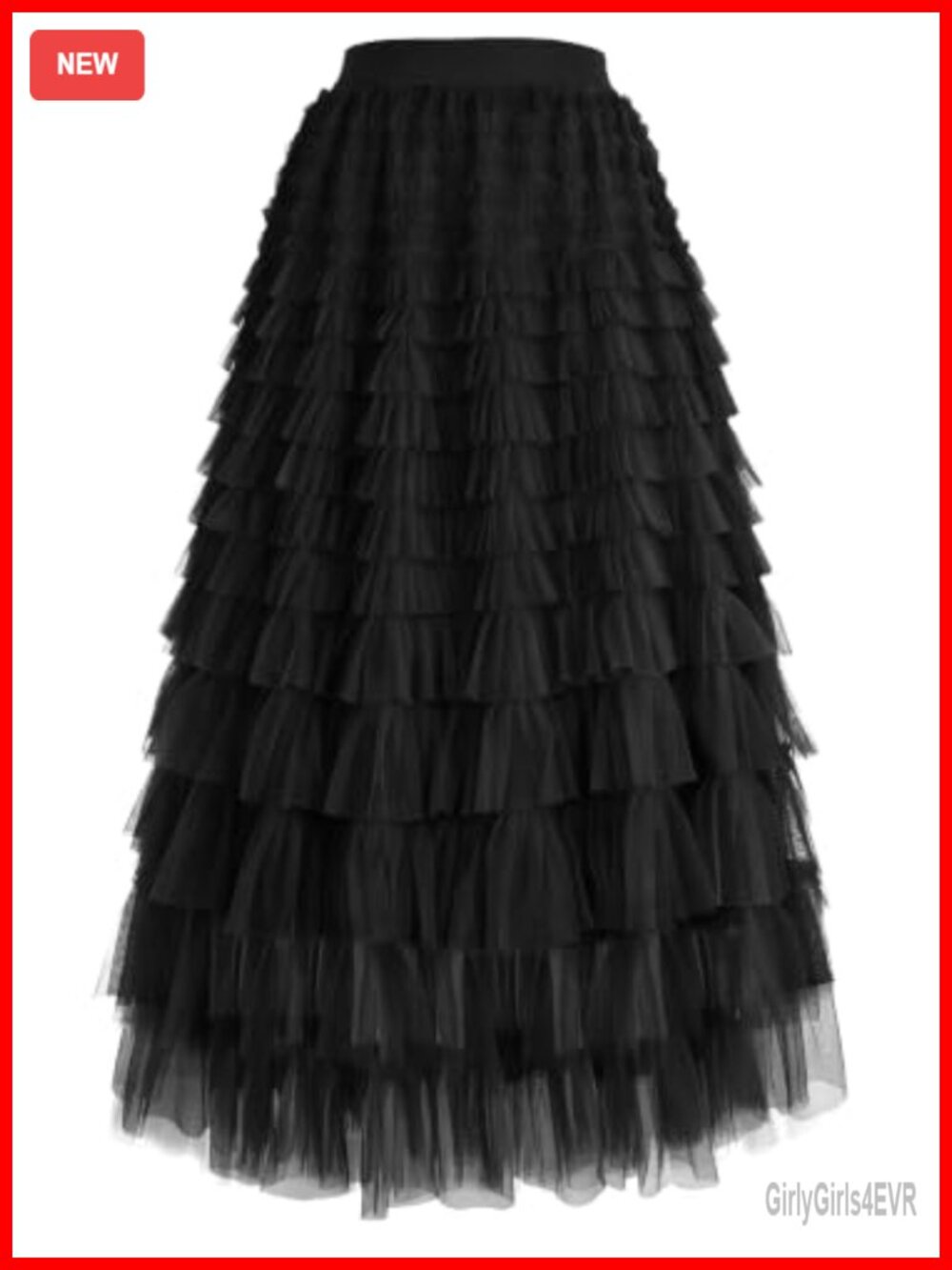Women's Long Tulle Maxi Skirt Tiered Fairy Tutu A-Line Petticoat